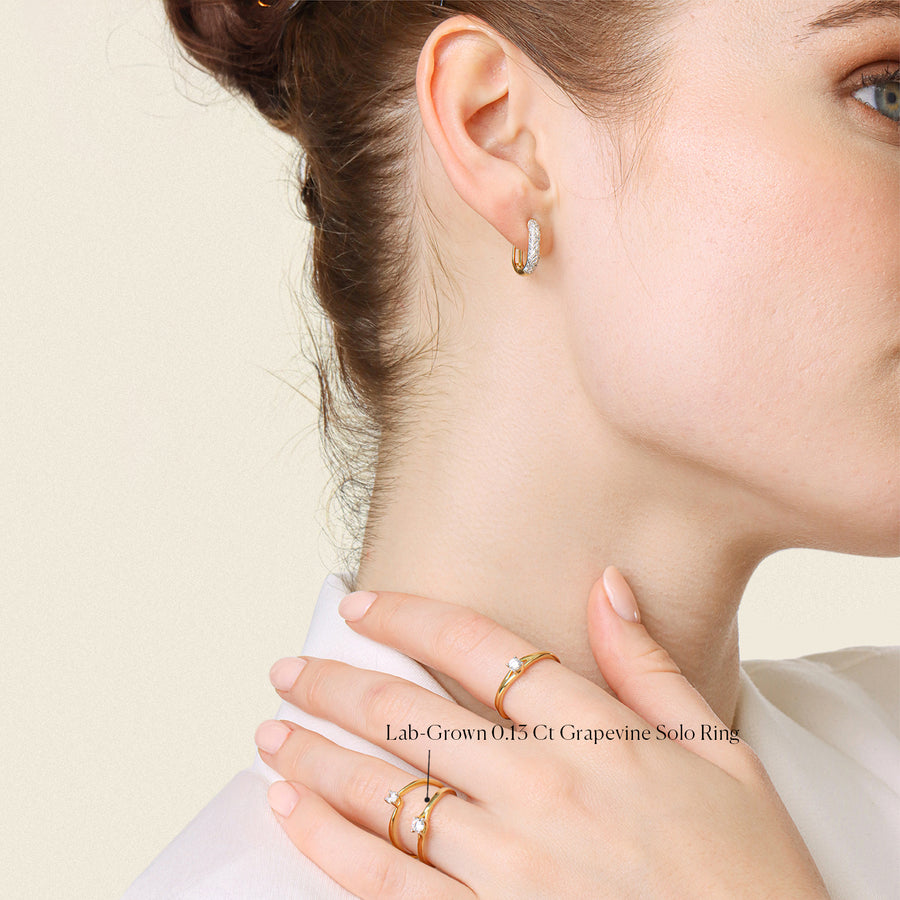 Lab-Grown 0.13 Ct Grapevine Solo Ring