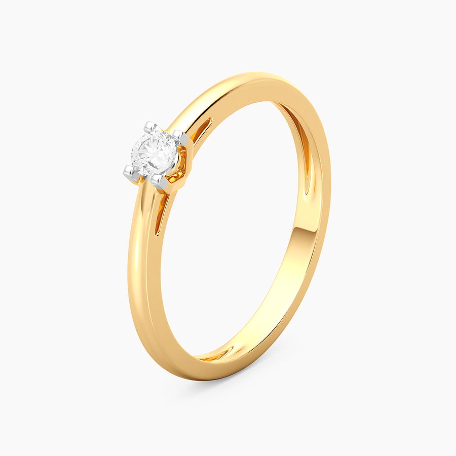 Lab-Grown 0.13 Ct Diamond Halo Gold Ring