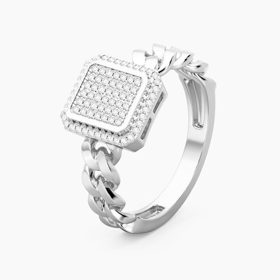 Lab-Grown Balance Curb Statement Ring