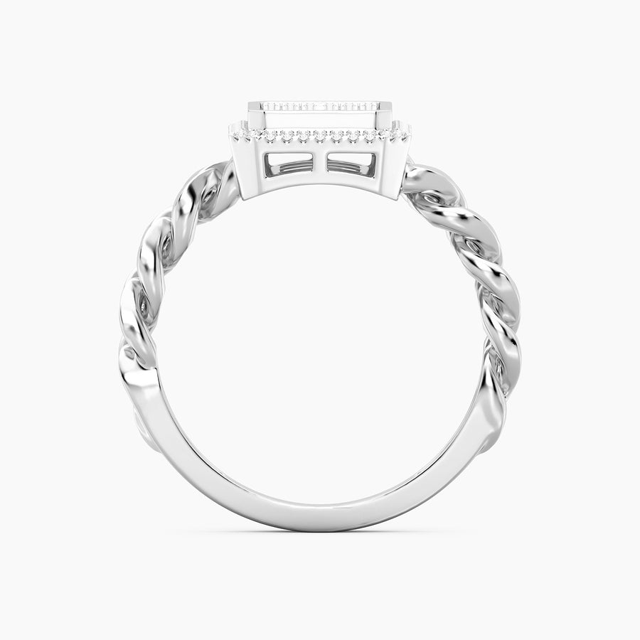 Lab-Grown Balance Curb Statement Ring