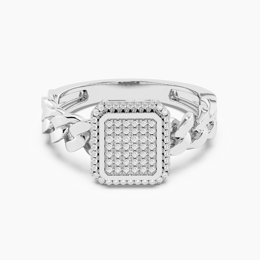Lab-Grown Balance Curb Statement Ring