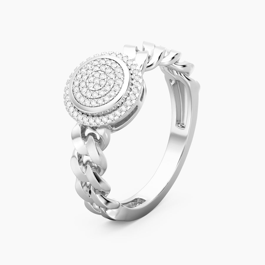 Lab-Grown Halo Curb Statement Ring