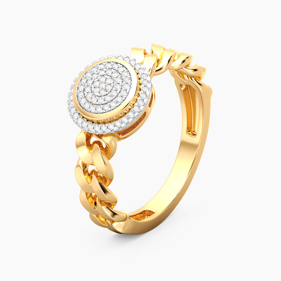 Lab-Grown Halo Curb Statement Ring