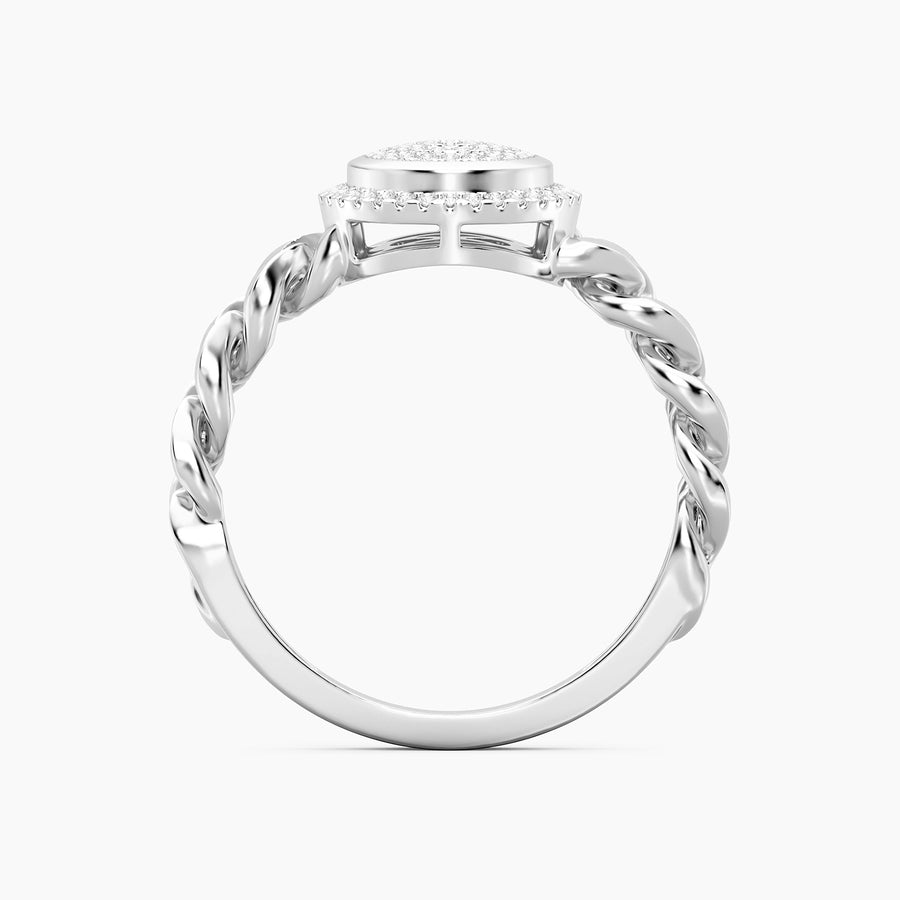 Lab-Grown Halo Curb Statement Ring