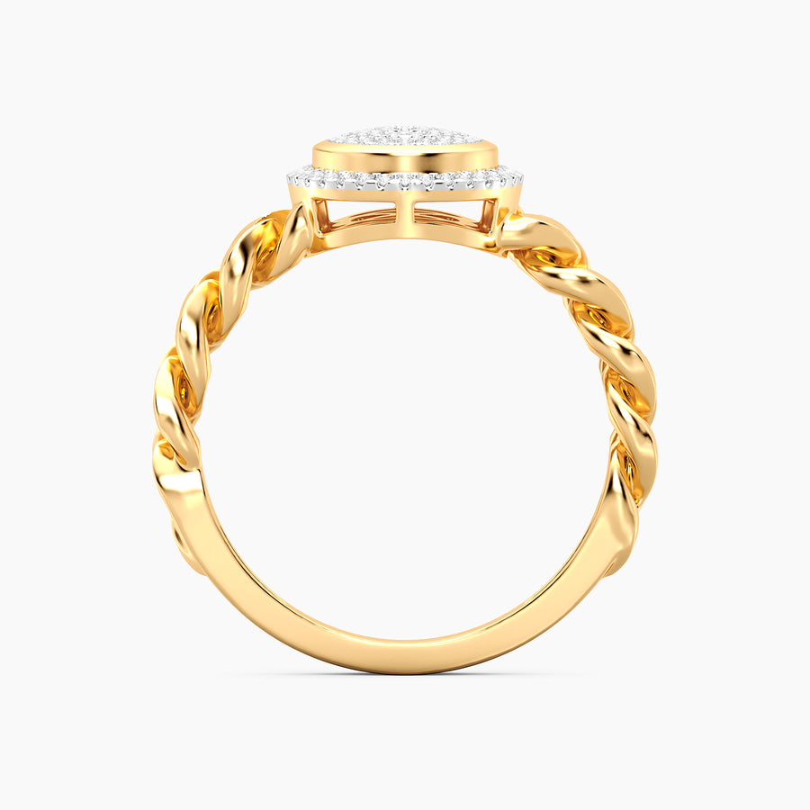 Lab-Grown Halo Curb Statement Ring