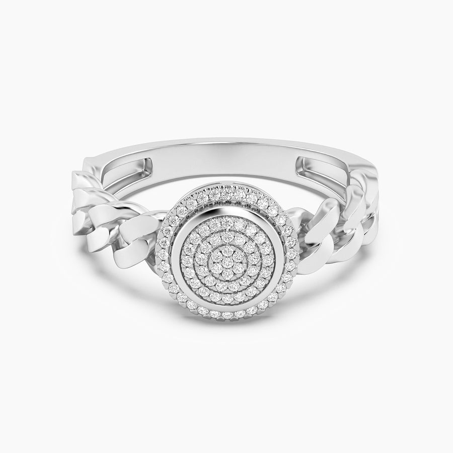 Lab-Grown Halo Curb Statement Ring
