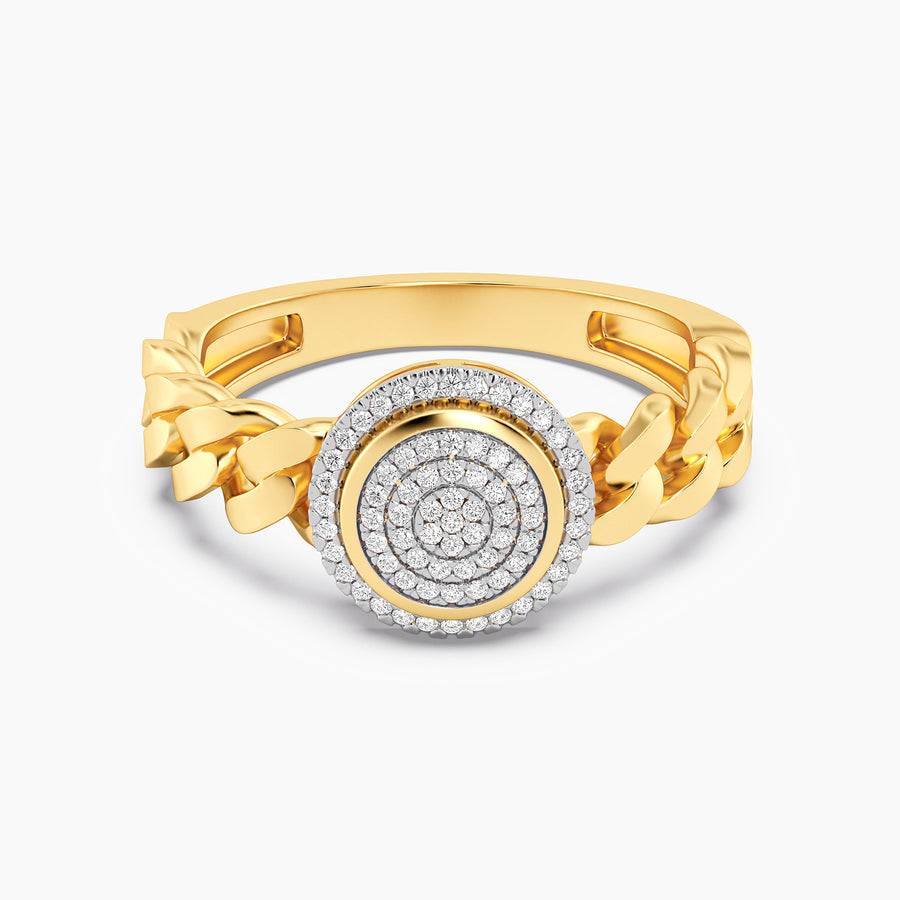 Lab-Grown Halo Curb Statement Ring