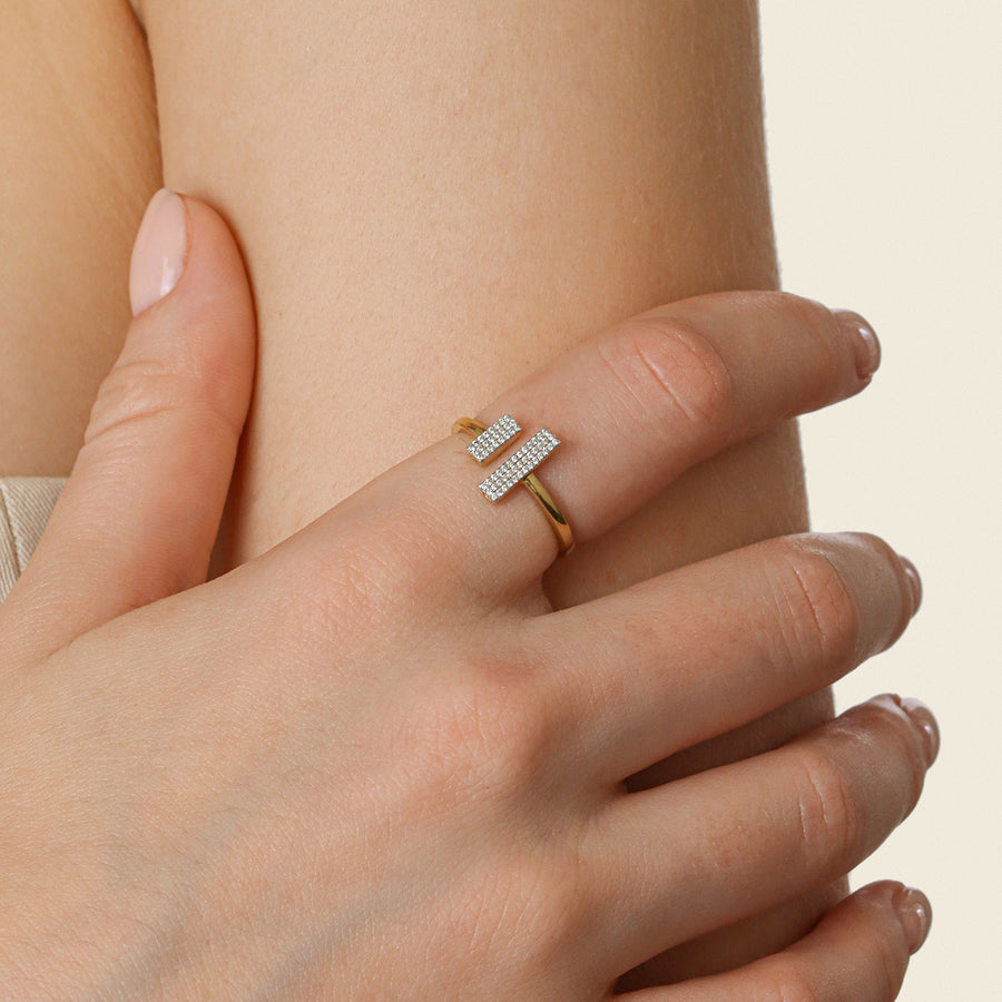 Lab-Grown T Statement Ring