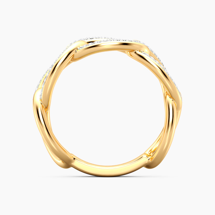 Lab-Grown Triple Link Statement Ring