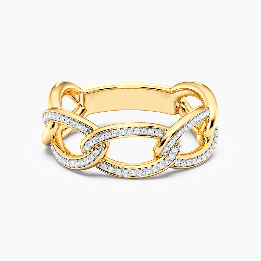 Lab-Grown Triple Link Statement Ring