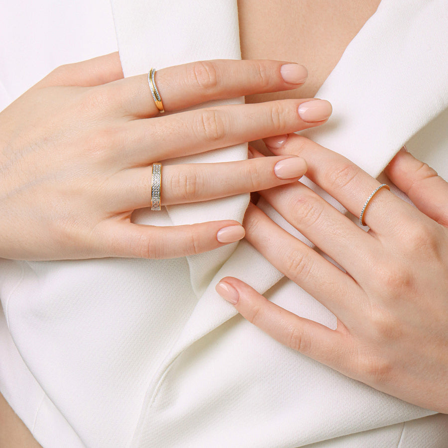 Lab-Grown Ride The Wave Stackable Ring
