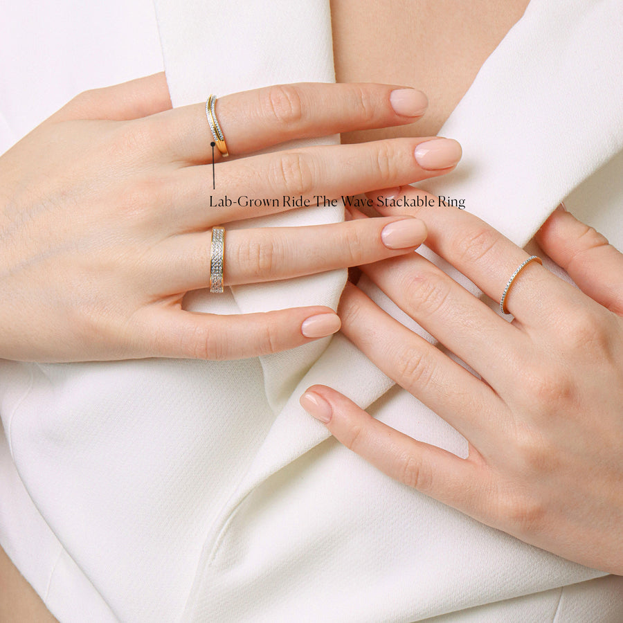 Lab-Grown Ride The Wave Stackable Ring
