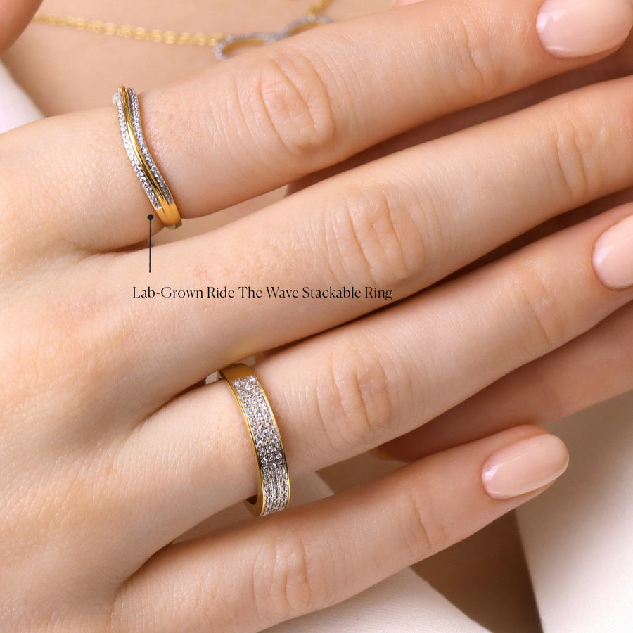 Lab-Grown Ride The Wave Stackable Ring