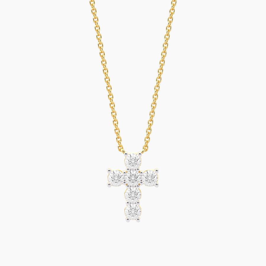 Lab-Grown Divine Grace Diamond Cross Pendant Necklace
