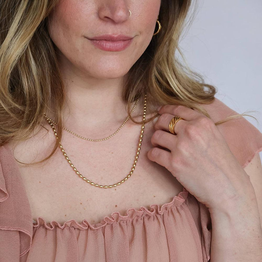 Luxe Oval Bead Chain Necklace