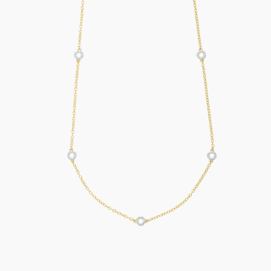  Circle Station Diamond Chain Necklace