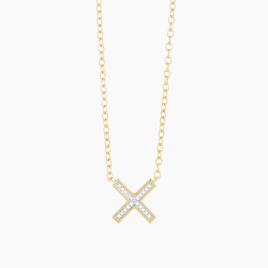 Diamond X Charm Pendant Necklace