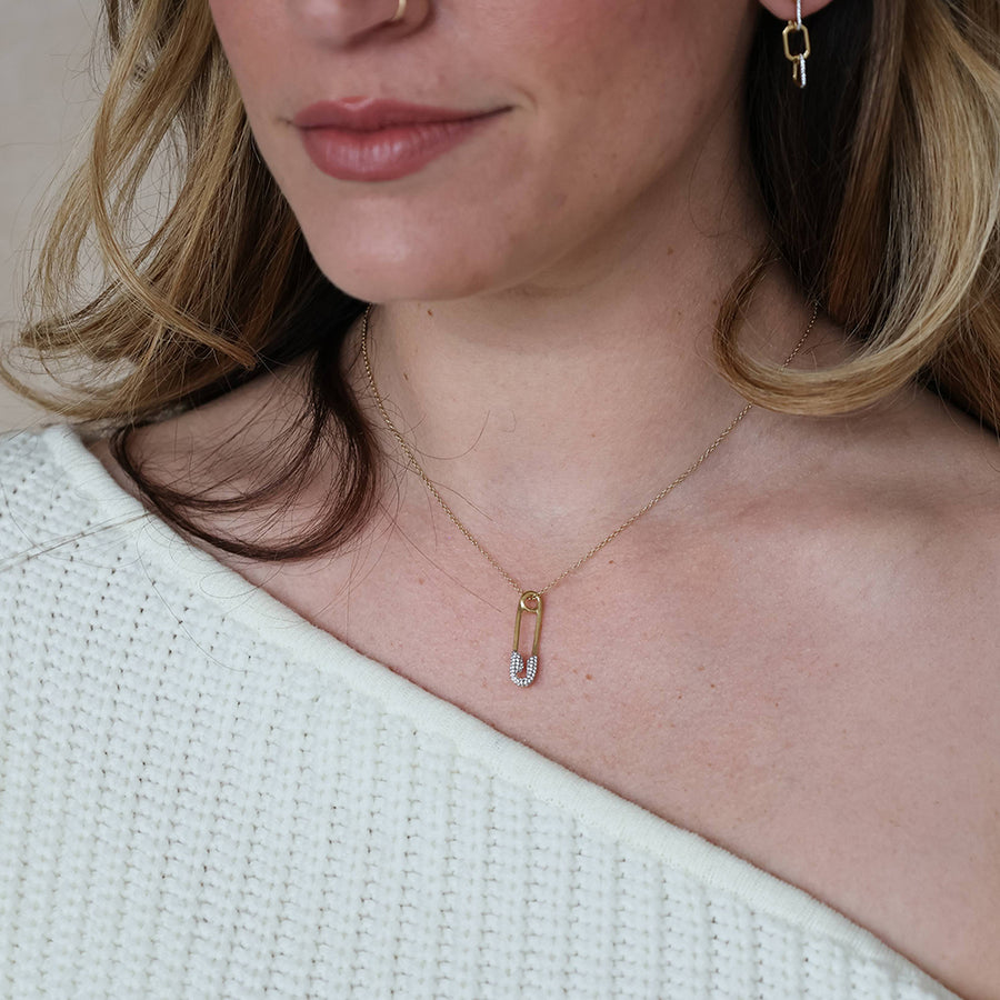 Safety Pin Pendant Necklace
