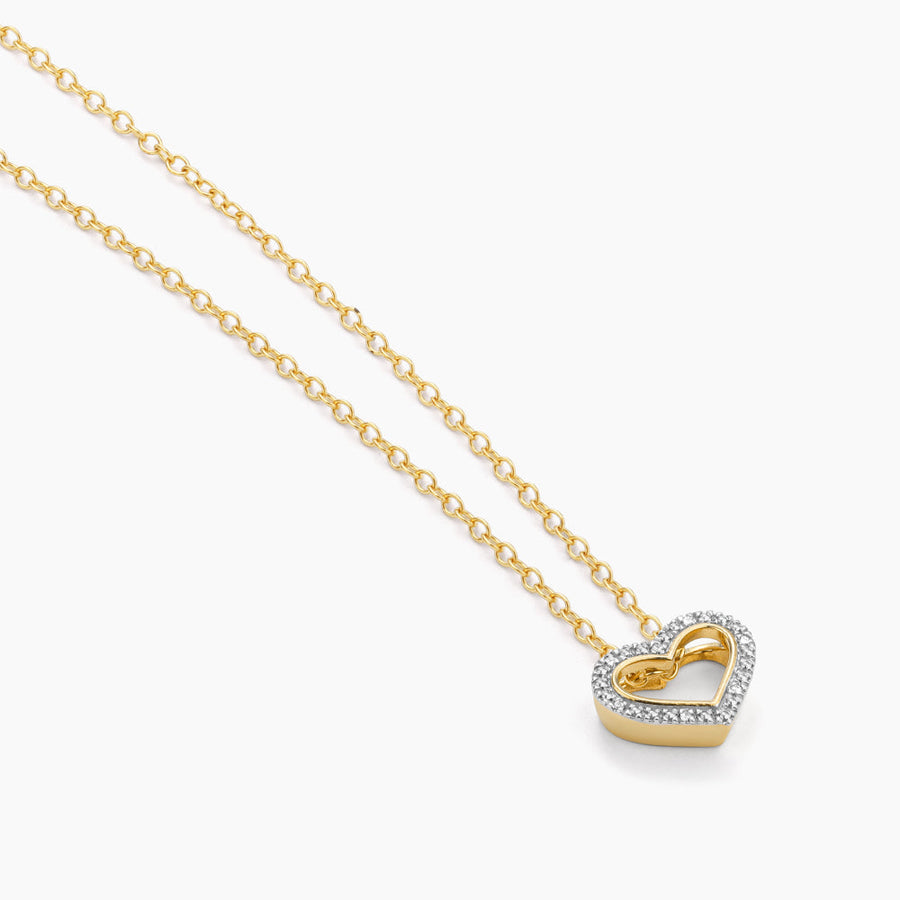 Diamond Studded Heart Pendant Necklace