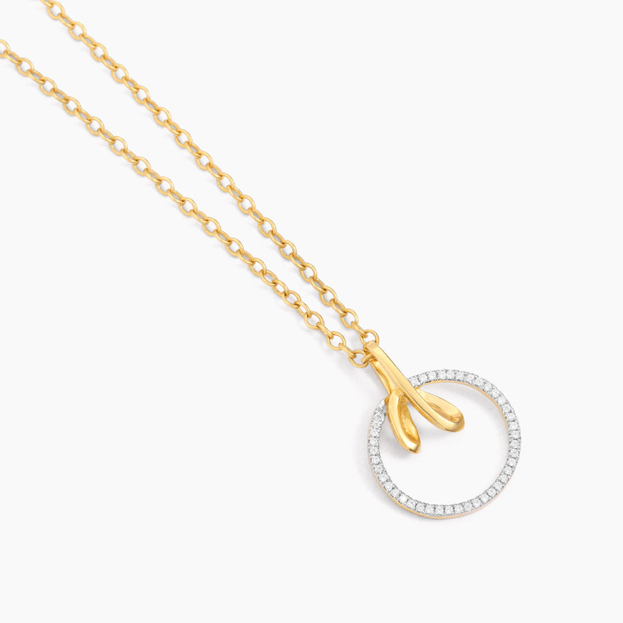 Ribbon in a Circle Pendant Necklace