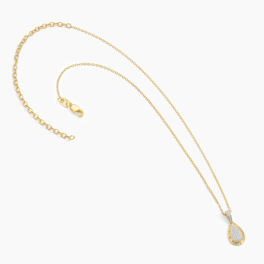 Gold Rim Raindrop Pendant Necklace