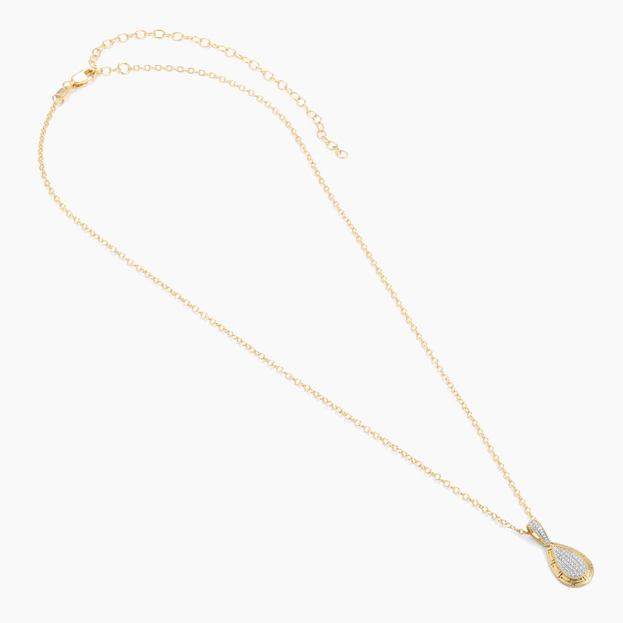 Gold Rim Raindrop Pendant Necklace