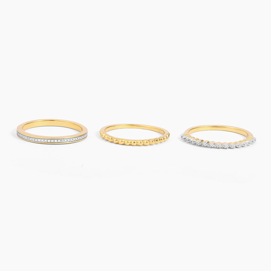 Diamonds and Bubbles of Gold Stackable Ring