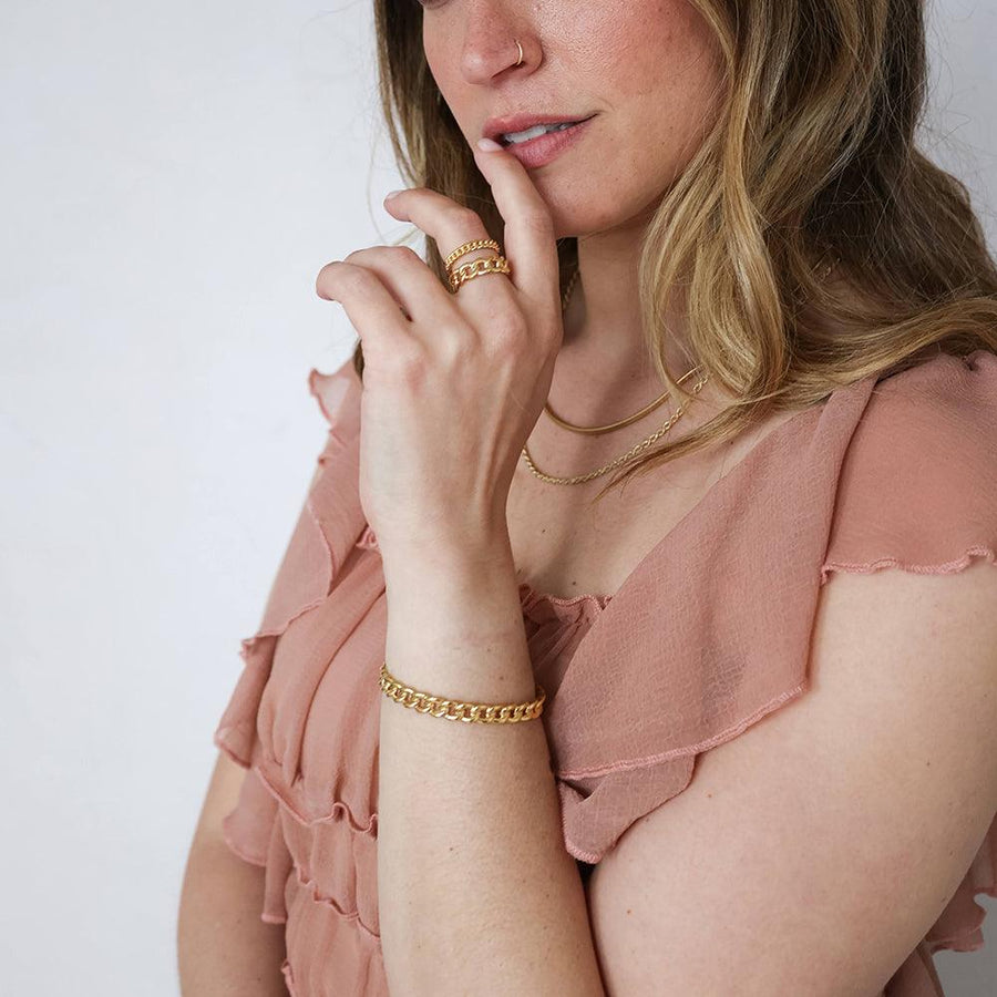 Curb Link Stackable Ring