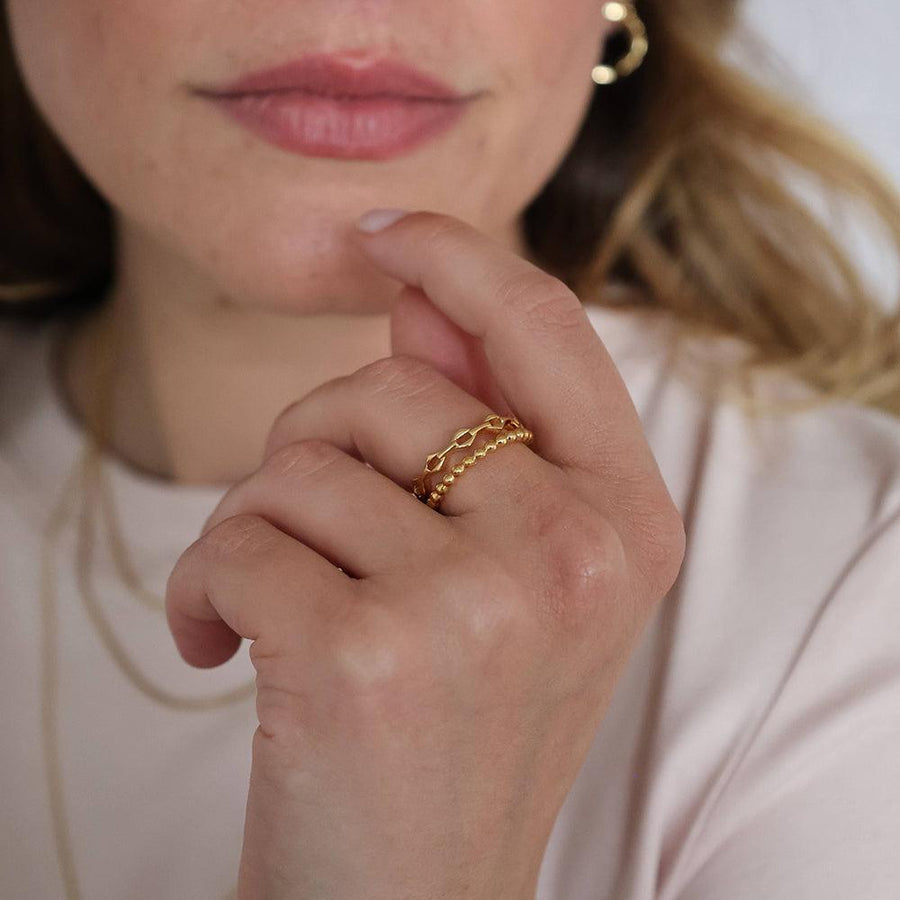 Pointed Link Stackable Ring