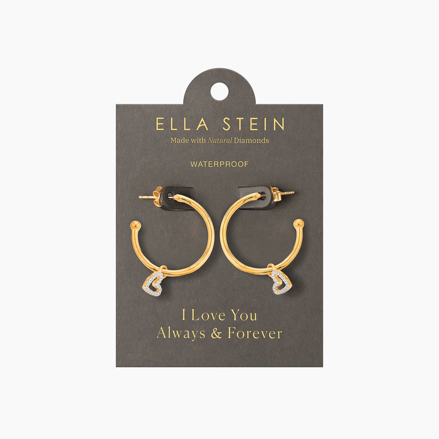 Waterproof Be Still My Heart Hoop Earrings