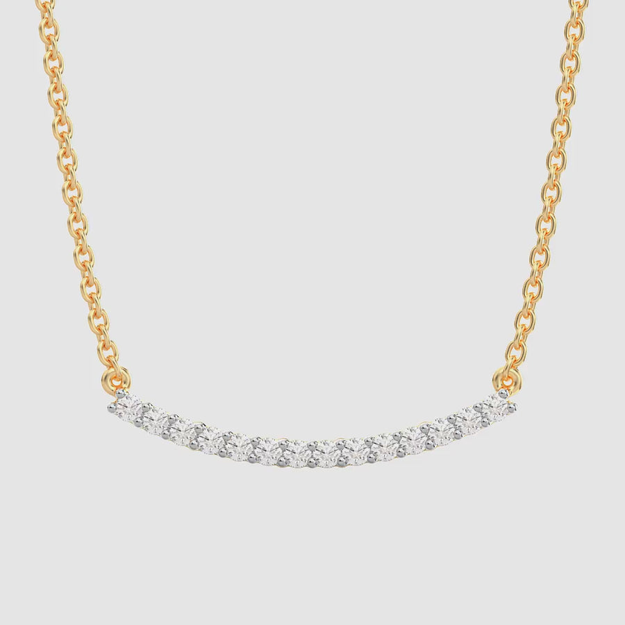 Lab-Grown 0.16 Ct Jewel Bar Pendant Necklace