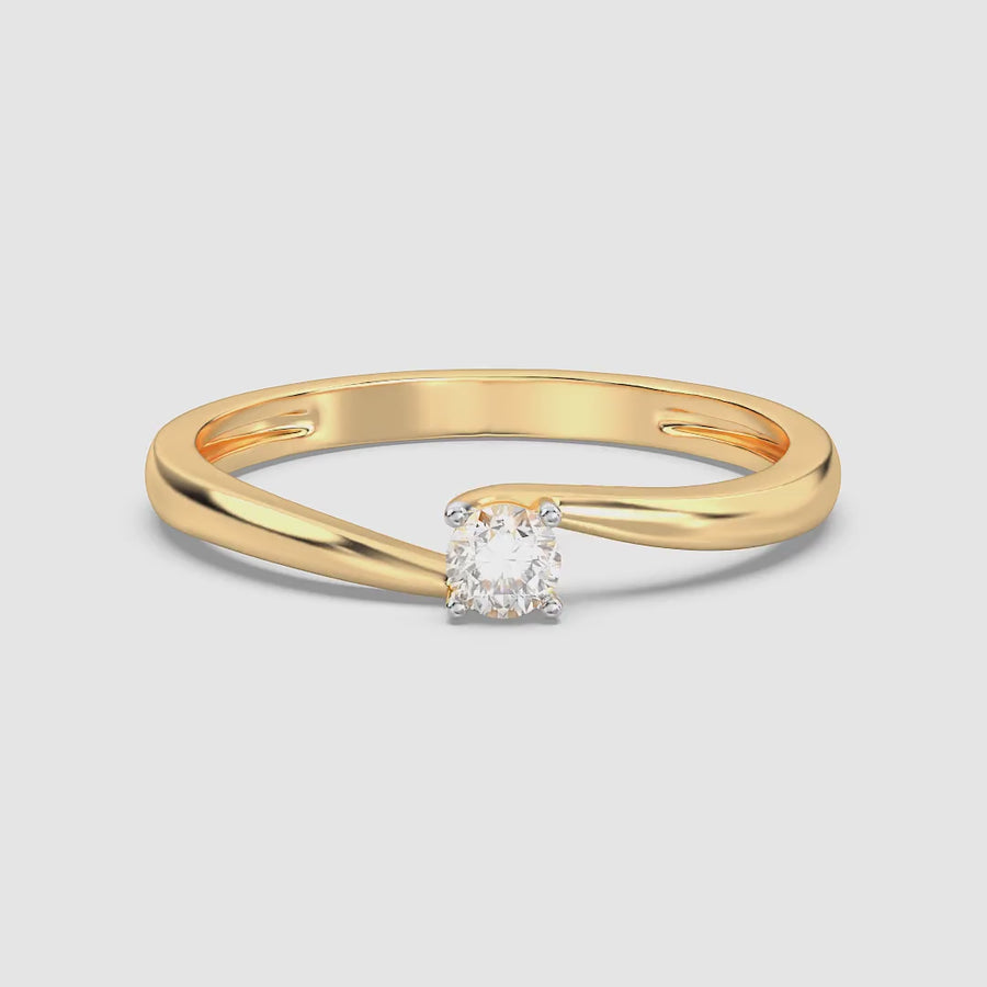 Lab-Grown 0.13 Ct Twist & Turn Solo Ring