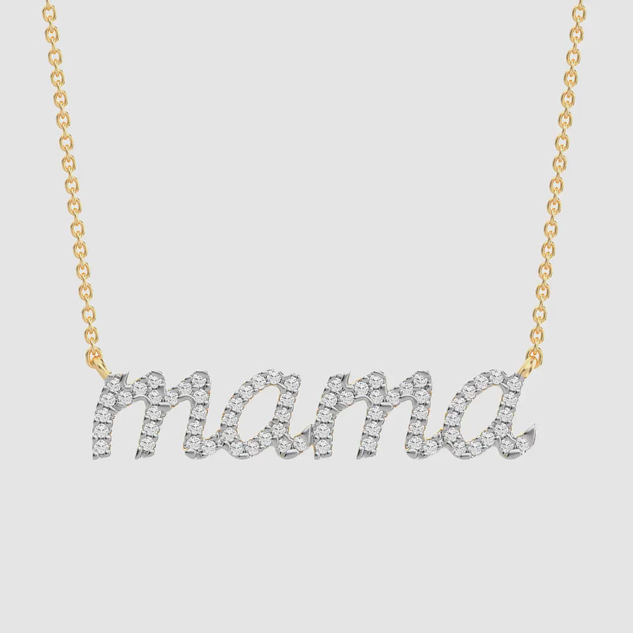 Lab-Grown Mama Pendant Necklace