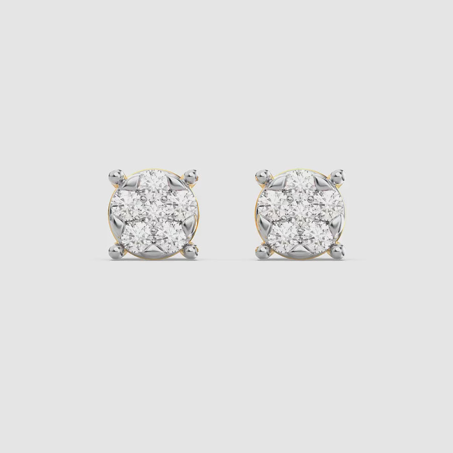 Lab-Grown Small Signature Four Prong Stud Earrings