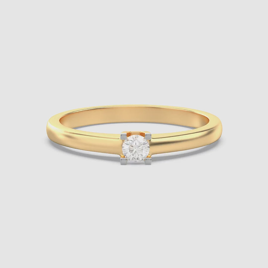Lab-Grown 0.13 Ct Pillars Solo Ring
