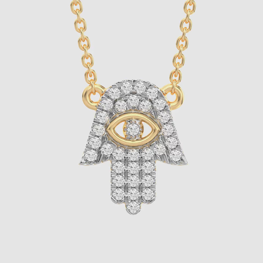 Lab-Grown Hamsa Pendant Necklace