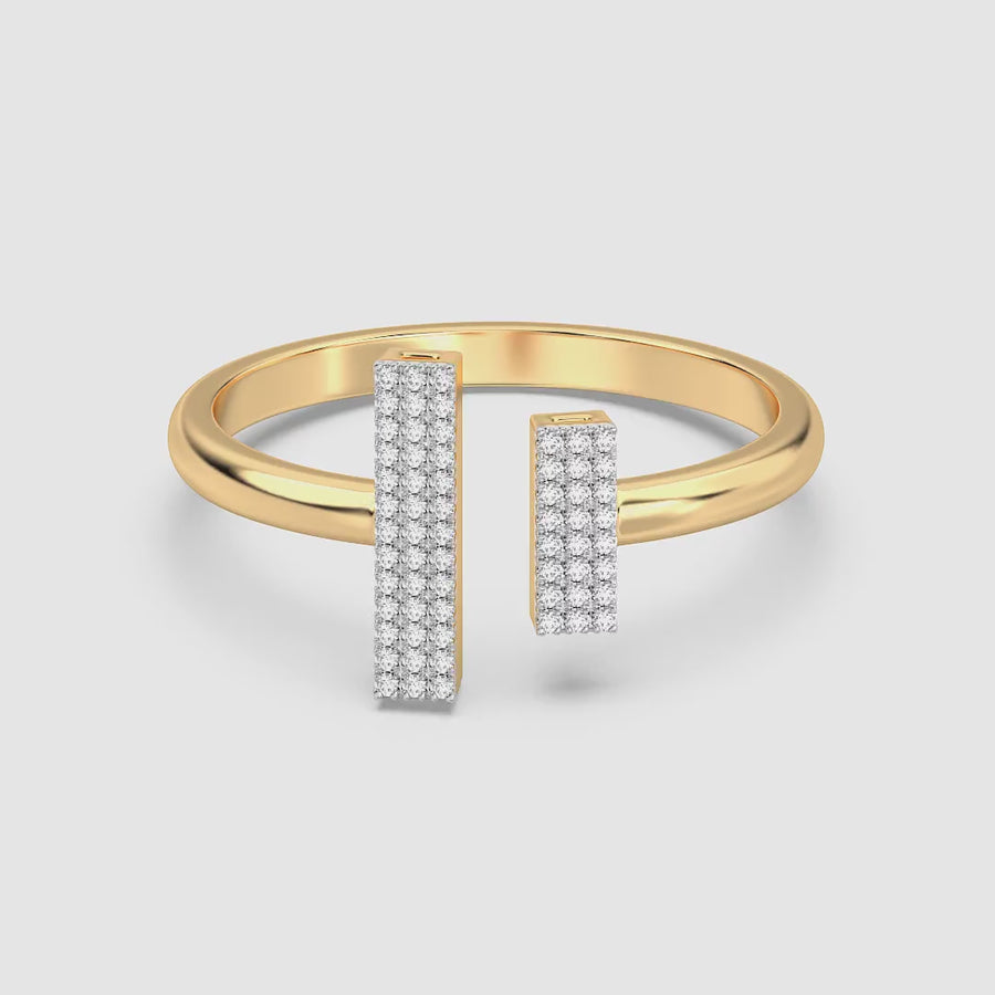 Lab-Grown T Statement Ring