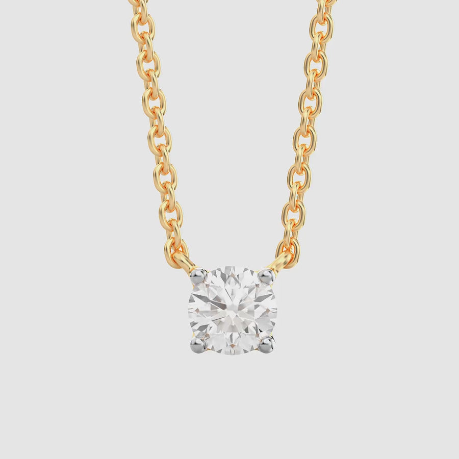 Lab-Grown 0.25 Ct Round Diamond Necklace