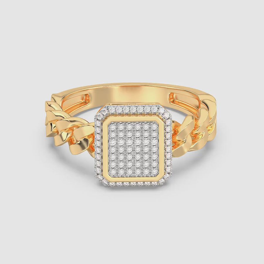 Lab-Grown Balance Curb Statement Ring