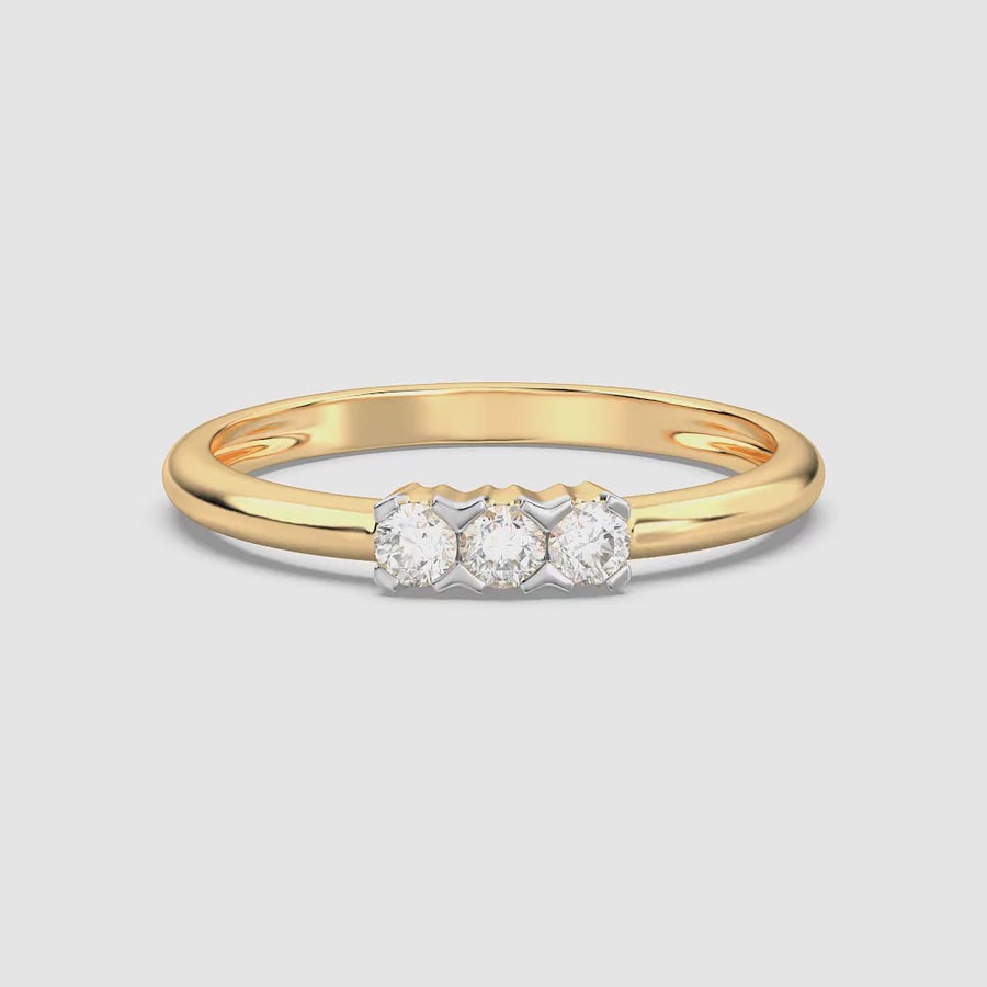 Lab-Grown 0.17 Ct Tri-Stone Brilliance Ring