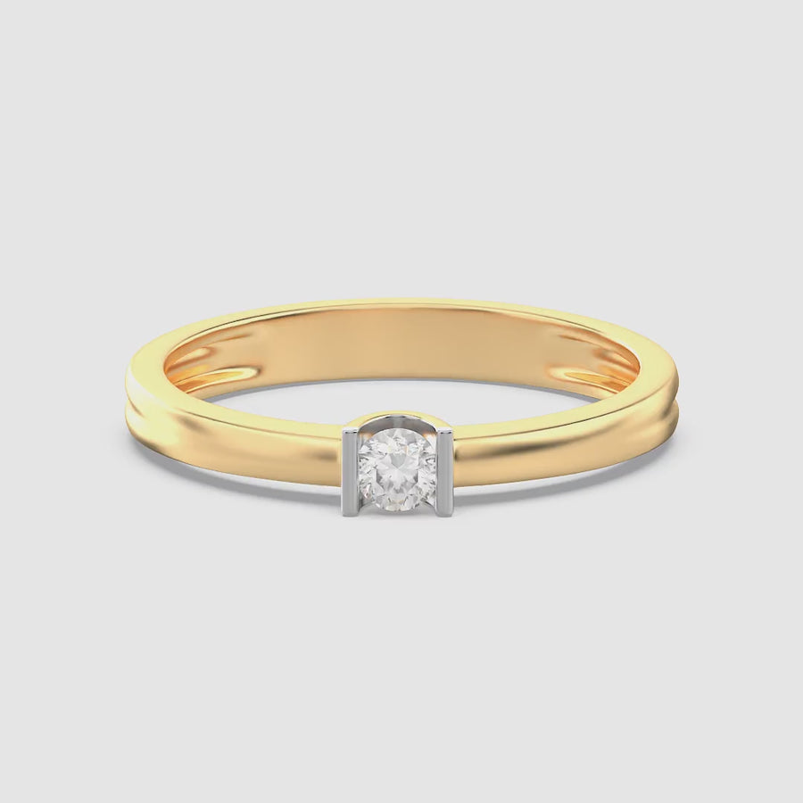 Lab-Grown 0.11 Ct Twin Bar Stackable Ring