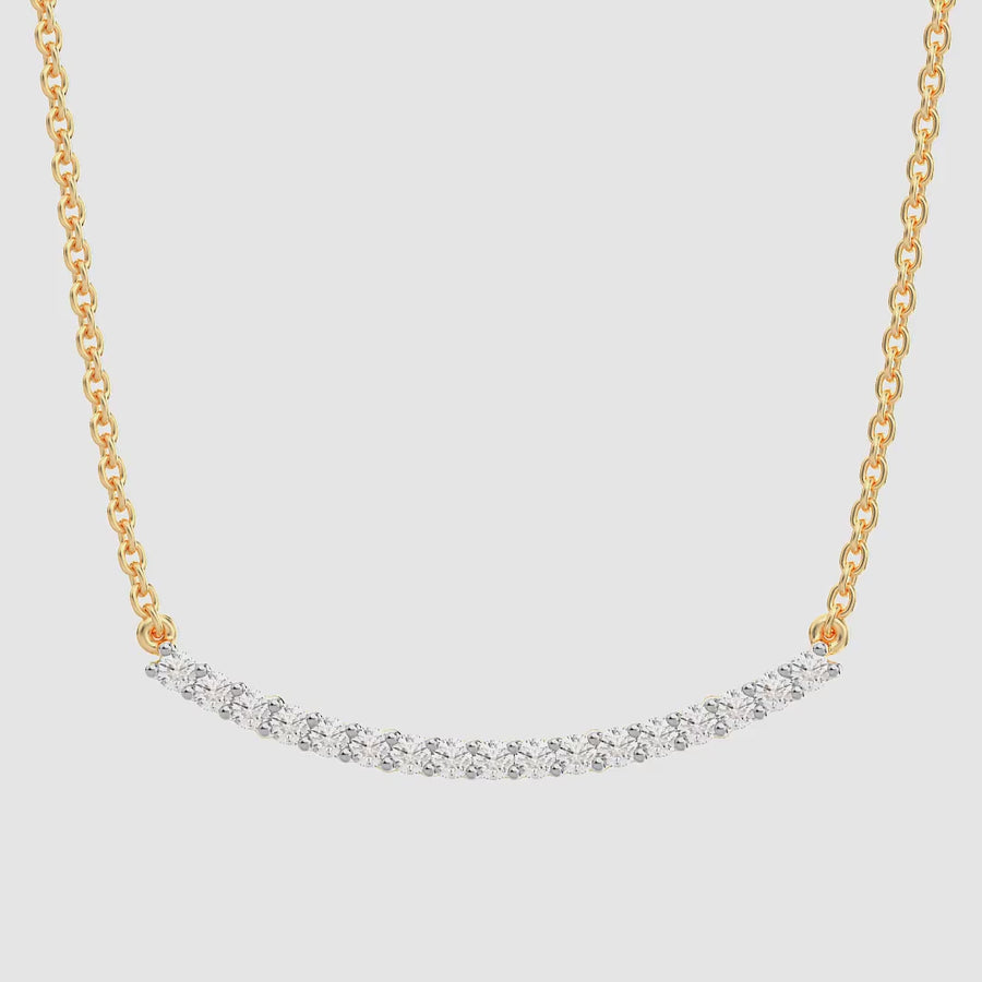 Lab-Grown 0.2 Ct Jewel Bar Pendant Necklace