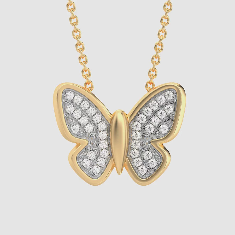 Lab-Grown Classic Butterfly Pendant Necklace