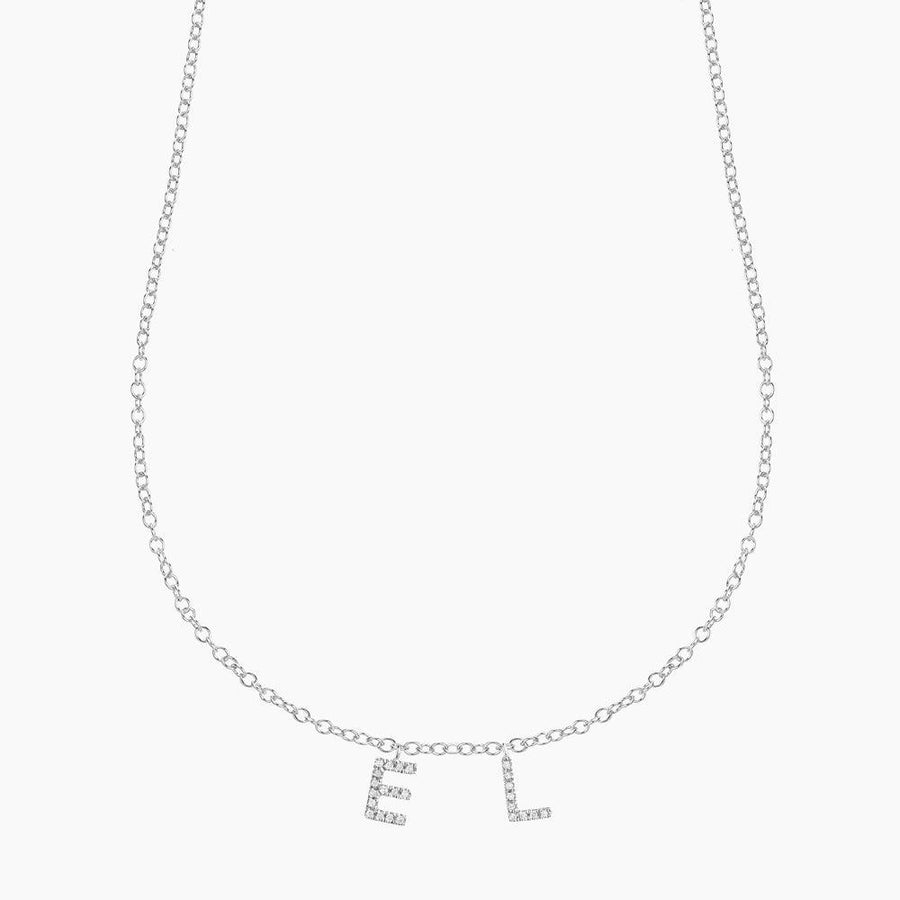 Buy Customised Name + Charms Necklace | Made with Real Diamonds | Affordable Diamond Alphabet Necklaces 8 / Sterling Silver