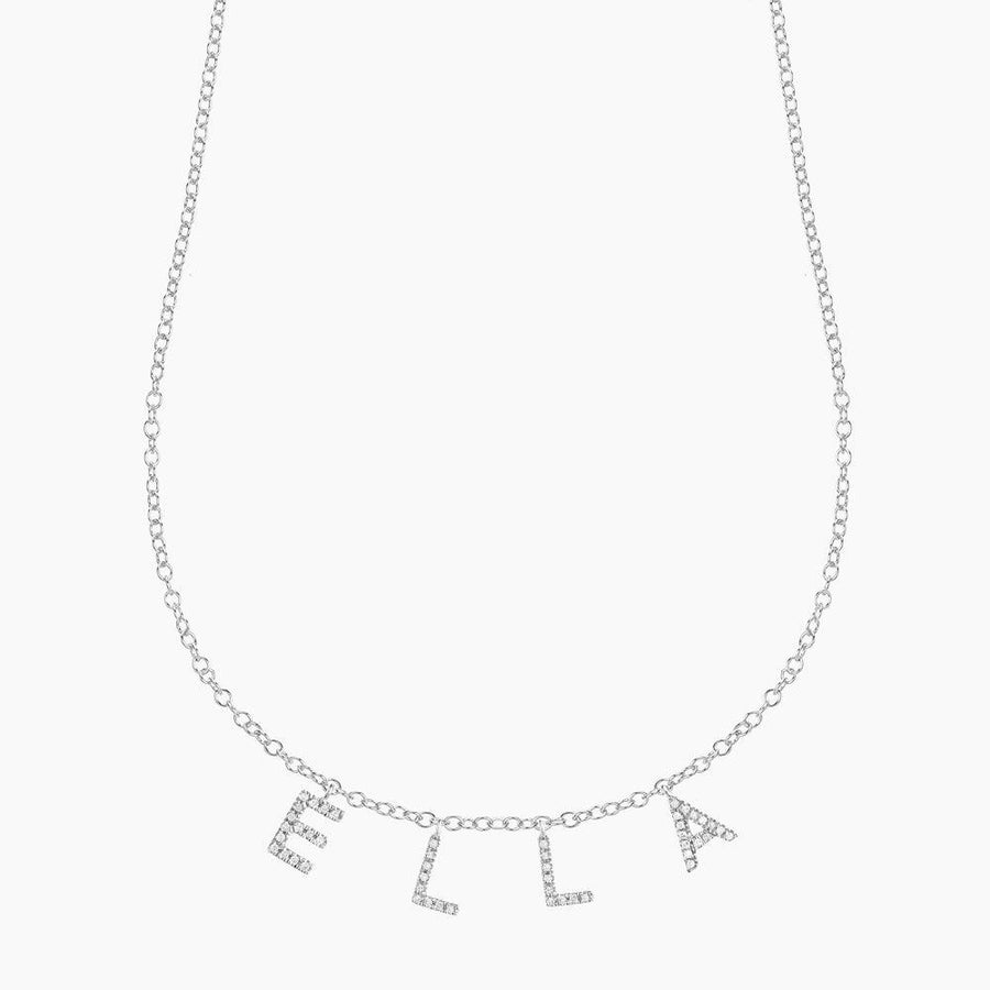 Buy Customised Name + Charms Necklace | Made with Real Diamonds | Affordable Diamond Alphabet Necklaces 8 / Sterling Silver