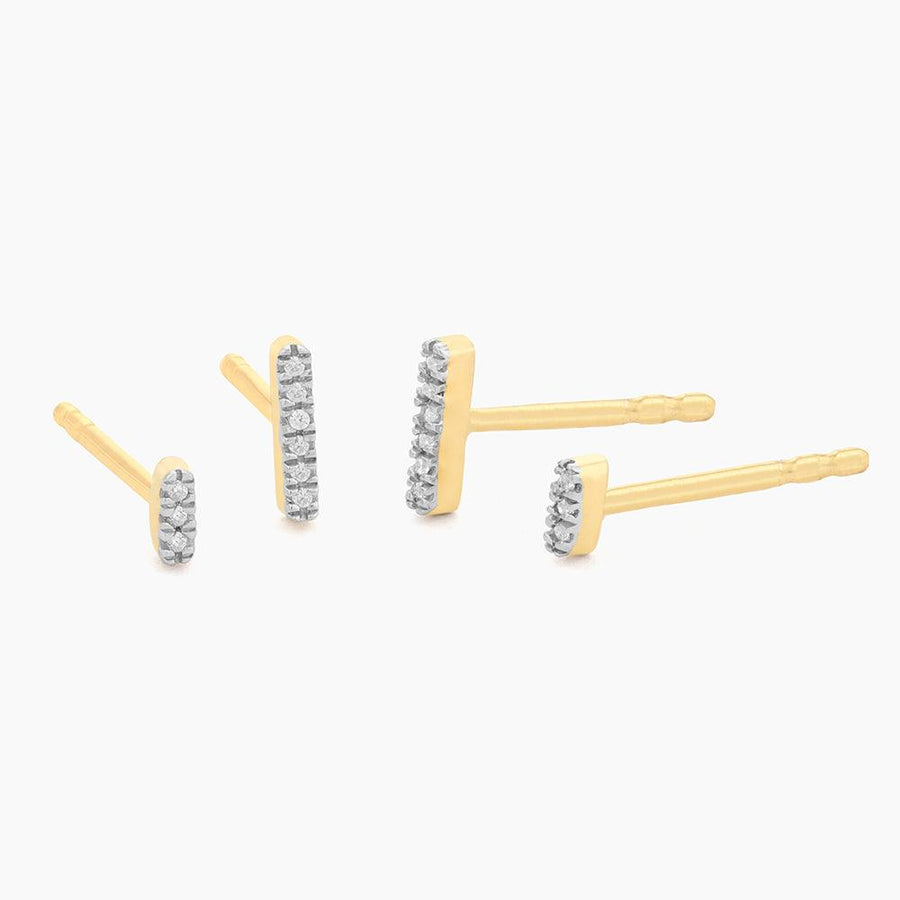 double bar stud earrings