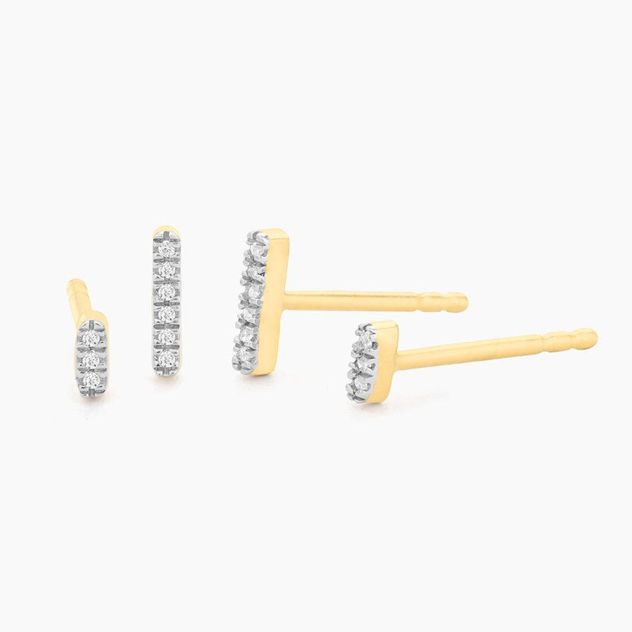 double bar stud earrings