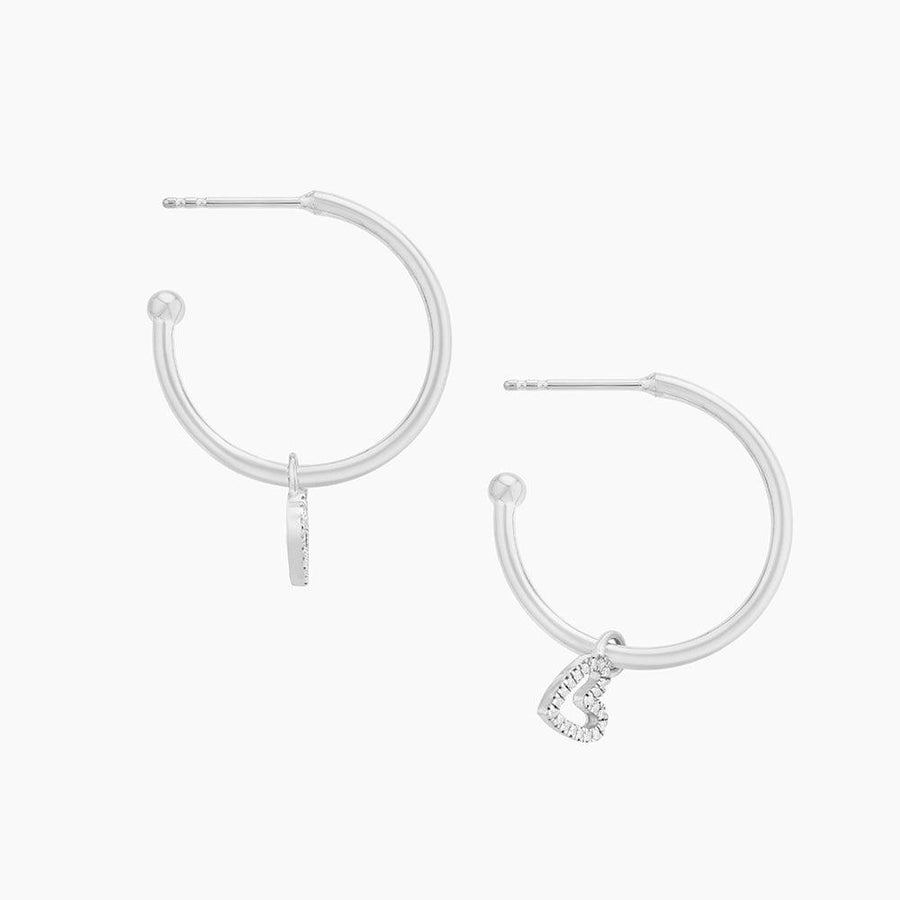 diamond heart earrings hoop