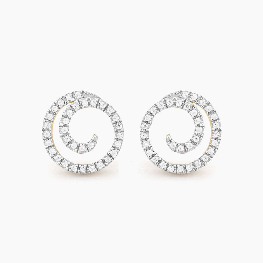 diamond swirl stud earrings