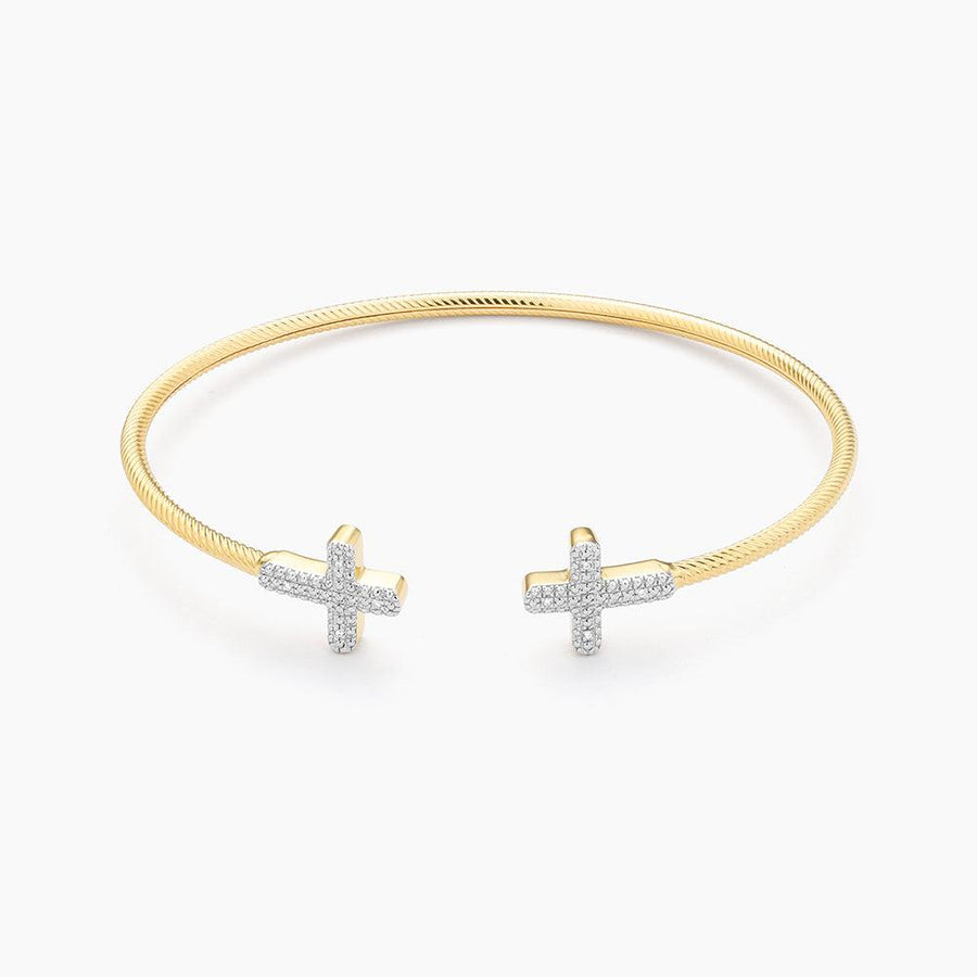 14kt Yellow Gold Sideways Cross Bangle Bracelet | Ross-Simons